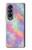 W3706 Pastel Rainbow Galaxy Pink Sky Funda Carcasa Case y Caso Del Tirón Funda para Samsung Galaxy Z Fold 4