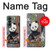 W3793 Cute Baby Panda Snow Painting Funda Carcasa Case y Caso Del Tirón Funda para Samsung Galaxy Z Fold 4