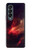 W3897 Red Nebula Space Funda Carcasa Case y Caso Del Tirón Funda para Samsung Galaxy Z Fold 4