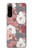 W3716 Rose Floral Pattern Funda Carcasa Case y Caso Del Tirón Funda para Sony Xperia 5 IV