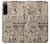 W3819 Retro Vintage Paper Funda Carcasa Case y Caso Del Tirón Funda para Sony Xperia 5 IV