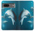 W3878 Dolphin Funda Carcasa Case y Caso Del Tirón Funda para Google Pixel 7