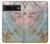 W3717 Rose Gold Blue Pastel Marble Graphic Printed Funda Carcasa Case y Caso Del Tirón Funda para Google Pixel 7 Pro