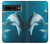 W3878 Dolphin Funda Carcasa Case y Caso Del Tirón Funda para Google Pixel 7 Pro