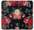 W3112 Rose Floral Pattern Black Funda Carcasa Case y Caso Del Tirón Funda para Motorola Moto G Power 2022, G Play 2023