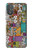 W3879 Retro Music Doodle Funda Carcasa Case y Caso Del Tirón Funda para Motorola Moto G Power 2022, G Play 2023