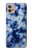 W3439 Fabric Indigo Tie Dye Funda Carcasa Case y Caso Del Tirón Funda para Motorola Moto G32