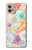 W3705 Pastel Floral Flower Funda Carcasa Case y Caso Del Tirón Funda para Motorola Moto G32