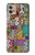 W3879 Retro Music Doodle Funda Carcasa Case y Caso Del Tirón Funda para Motorola Moto G32