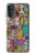 W3879 Retro Music Doodle Funda Carcasa Case y Caso Del Tirón Funda para Motorola Moto G52, G82 5G