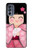 W3042 Japan Girl Hina Doll Kimono Sakura Funda Carcasa Case y Caso Del Tirón Funda para Motorola Moto G62 5G