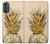 W3490 Gold Pineapple Funda Carcasa Case y Caso Del Tirón Funda para Motorola Moto G62 5G