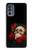 W3753 Dark Gothic Goth Skull Roses Funda Carcasa Case y Caso Del Tirón Funda para Motorola Moto G62 5G