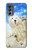 W3794 Arctic Polar Bear and Seal Paint Funda Carcasa Case y Caso Del Tirón Funda para Motorola Moto G62 5G