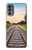 W3866 Railway Straight Train Track Funda Carcasa Case y Caso Del Tirón Funda para Motorola Moto G62 5G