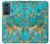 W2906 Aqua Turquoise Stone Funda Carcasa Case y Caso Del Tirón Funda para Motorola Edge 30