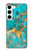 W2906 Aqua Turquoise Stone Funda Carcasa Case y Caso Del Tirón Funda para Samsung Galaxy S23