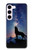 W3555 Wolf Howling Million Star Funda Carcasa Case y Caso Del Tirón Funda para Samsung Galaxy S23