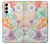 W3705 Pastel Floral Flower Funda Carcasa Case y Caso Del Tirón Funda para Samsung Galaxy S23