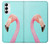 W3708 Pink Flamingo Funda Carcasa Case y Caso Del Tirón Funda para Samsung Galaxy S23