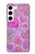 W3710 Pink Love Heart Funda Carcasa Case y Caso Del Tirón Funda para Samsung Galaxy S23