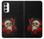 W3753 Dark Gothic Goth Skull Roses Funda Carcasa Case y Caso Del Tirón Funda para Samsung Galaxy S23