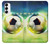 W3844 Glowing Football Soccer Ball Funda Carcasa Case y Caso Del Tirón Funda para Samsung Galaxy S23