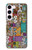 W3879 Retro Music Doodle Funda Carcasa Case y Caso Del Tirón Funda para Samsung Galaxy S23