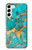 W2906 Aqua Turquoise Stone Funda Carcasa Case y Caso Del Tirón Funda para Samsung Galaxy S23 Plus