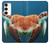 W3497 Green Sea Turtle Funda Carcasa Case y Caso Del Tirón Funda para Samsung Galaxy S23 Plus