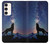 W3555 Wolf Howling Million Star Funda Carcasa Case y Caso Del Tirón Funda para Samsung Galaxy S23 Plus