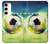 W3844 Glowing Football Soccer Ball Funda Carcasa Case y Caso Del Tirón Funda para Samsung Galaxy S23 Plus