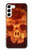 W3881 Fire Skull Funda Carcasa Case y Caso Del Tirón Funda para Samsung Galaxy S23 Plus