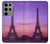 W3447 Eiffel Paris Sunset Funda Carcasa Case y Caso Del Tirón Funda para Samsung Galaxy S23 Ultra