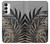 W3692 Gray Black Palm Leaves Funda Carcasa Case y Caso Del Tirón Funda para Samsung Galaxy A14 5G