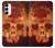 W3881 Fire Skull Funda Carcasa Case y Caso Del Tirón Funda para Samsung Galaxy A14 5G