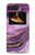 W3896 Purple Marble Gold Streaks Funda Carcasa Case y Caso Del Tirón Funda para Motorola Moto Razr 2022