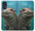 W3871 Cute Baby Hippo Hippopotamus Funda Carcasa Case y Caso Del Tirón Funda para Motorola Moto G 5G (2023)