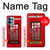 W0058 British Red Telephone Box Funda Carcasa Case y Caso Del Tirón Funda para Motorola Edge+ (2023), X40, X40 Pro, Edge 40 Pro