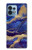 W3906 Navy Blue Purple Marble Funda Carcasa Case y Caso Del Tirón Funda para Motorola Edge+ (2023), X40, X40 Pro, Edge 40 Pro