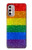 W2683 Rainbow LGBT Pride Flag Funda Carcasa Case y Caso Del Tirón Funda para Motorola Moto G Stylus 4G (2022)