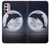 W3510 Dolphin Moon Night Funda Carcasa Case y Caso Del Tirón Funda para Motorola Moto G Stylus 4G (2022)