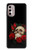 W3753 Dark Gothic Goth Skull Roses Funda Carcasa Case y Caso Del Tirón Funda para Motorola Moto G Stylus 4G (2022)