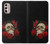 W3753 Dark Gothic Goth Skull Roses Funda Carcasa Case y Caso Del Tirón Funda para Motorola Moto G Stylus 4G (2022)