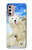 W3794 Arctic Polar Bear and Seal Paint Funda Carcasa Case y Caso Del Tirón Funda para Motorola Moto G Stylus 4G (2022)