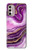 W3896 Purple Marble Gold Streaks Funda Carcasa Case y Caso Del Tirón Funda para Motorola Moto G Stylus 4G (2022)