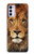 W2870 Lion King of Beasts Funda Carcasa Case y Caso Del Tirón Funda para Motorola Moto G42