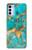 W2906 Aqua Turquoise Stone Funda Carcasa Case y Caso Del Tirón Funda para Motorola Moto G42