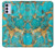 W2906 Aqua Turquoise Stone Funda Carcasa Case y Caso Del Tirón Funda para Motorola Moto G42