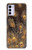 W3691 Gold Peacock Feather Funda Carcasa Case y Caso Del Tirón Funda para Motorola Moto G42